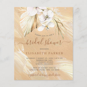 Papier Invitation de baby shower bohème chic herbe de pam