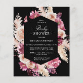 Papier Invitation de Baby Shower Bohème Florale à Petit B (Devant)