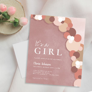 Papier Invitation de Baby shower Boho Elegant Budget