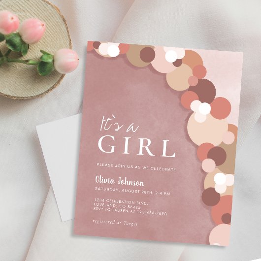 Papier Invitation de Baby shower Boho Elegant Budget