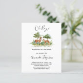 Papier Invitation de baby shower bois budget thème forêt (Debout devant)