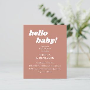 Papier Invitation de baby shower bonjour mignonne en terr