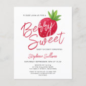 Papier Invitation de Baby Shower Budget Berry Sweet Straw (Devant)