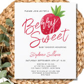 Papier Invitation de Baby Shower Budget Berry Sweet Straw