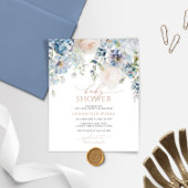 Papier Invitation de Baby Shower Budget Blue Hydrangea Bl