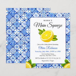 Papier Invitation de Baby Shower Budget Blue Mama's Main