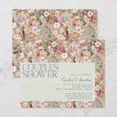 Papier Invitation de Baby Shower Couple Bohème Botanique (Devant / Derrière)