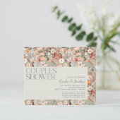 Papier Invitation de Baby Shower Couple Bohème Botanique (Debout devant)