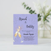 Papier Invitation de baby shower dansant dans un cadre bl (Debout devant)