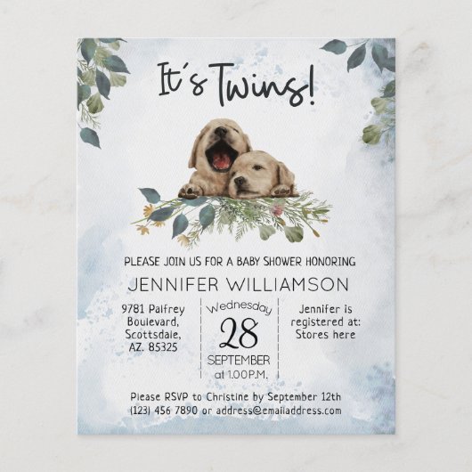 Papier Invitation de Baby shower de marionnettes Budget T (Devant)