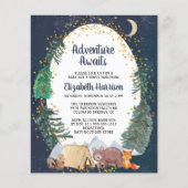 Papier Invitation de Baby shower de nuit à ciel d'aventur (Devant)