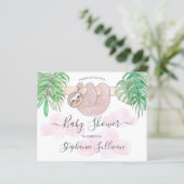 Papier Invitation de Baby shower de parfum fille budget m (Debout devant)