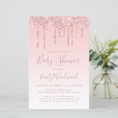Papier Invitation de Baby shower de Parties scintillant d (Debout devant)