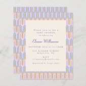 Papier Invitation de Baby shower de périphérique de coupe (Devant / Derrière)