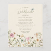 Papier Invitation de Baby shower de petite fille Fleur sa (Devant)