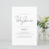 Papier Invitation de Baby shower de script élégant du bud (Debout devant)