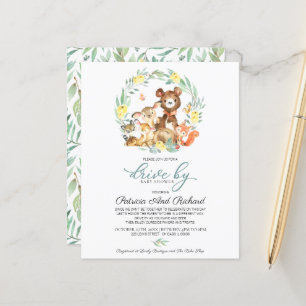 Papier Invitation de baby shower économique sur Woodland 