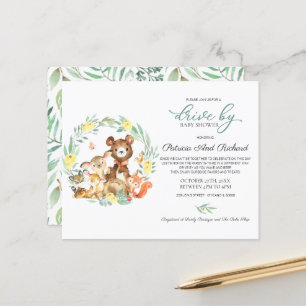 Papier Invitation de baby shower économique sur Woodland 