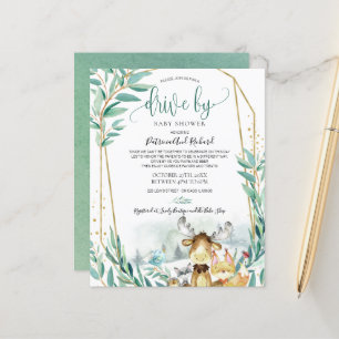Papier Invitation de baby shower économique sur Woodland