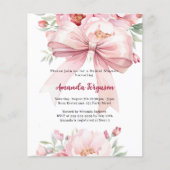 Papier Invitation de Baby Shower élégante avec des fleurs (Devant)