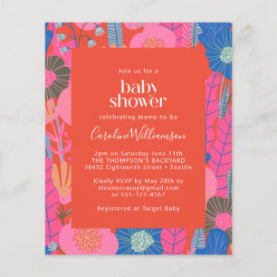 Papier Invitation de baby shower élégante et bohème à fle