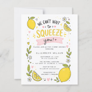 Papier Invitation de Baby Shower Fille au Citron Économiq
