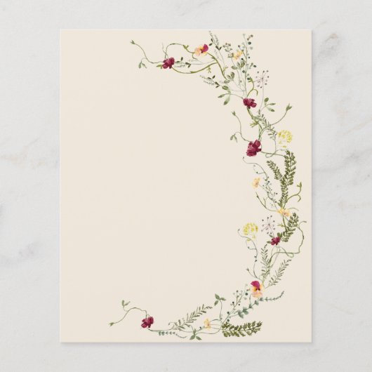 Papier Invitation de Baby shower Fleur sauvage élégante a (Dos)