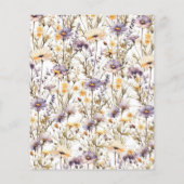 Papier Invitation de Baby shower Fleur sauvage violet bud (Dos)