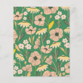 Papier Invitation de Baby Shower Fleurie Verte Rose Migno (Dos)