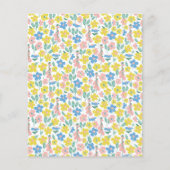 Papier Invitation de Baby shower floral Budget Jaune Dits (Dos)