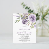 Papier Invitation de Baby shower Floral Rose de budget (Debout devant)
