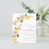 Papier Invitation de Baby shower floral rose et jaune Bud (Debout devant)