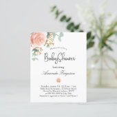 Papier Invitation de baby shower florale eucalyptus à pet (Debout devant)