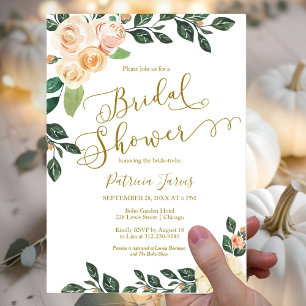 Papier Invitation de Baby Shower Mariage Floral Budget Au