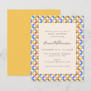 Papier Invitation de baby shower mignonne, colorée et sim