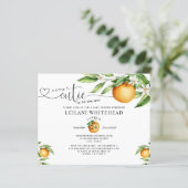 Papier Invitation de Baby shower orange Little Cutie Budg (Debout devant)