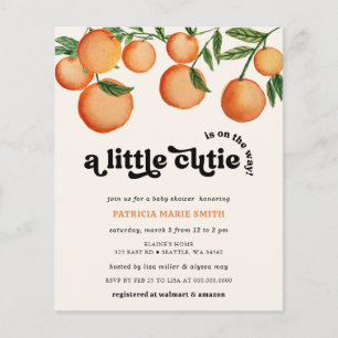 Papier Invitation de Baby shower orange Little Cutie Budg