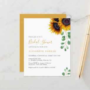 Papier Invitation de baby shower pas chère eucalyptus tou