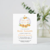 Papier Invitation de Baby shower petit Citrouille (Debout devant)
