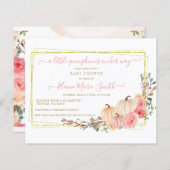 Papier Invitation de Baby shower petit Citrouille (Devant / Derrière)