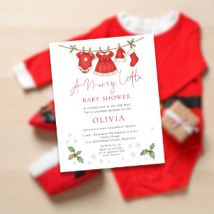 Papier Invitation de Baby Shower pour vêtements de Noël à