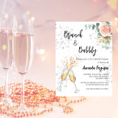 Papier Invitation de Baby Shower Rose Budget Brunch Bubbl