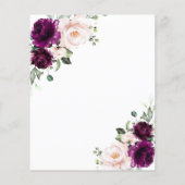 Papier Invitation de Baby shower rose et violet à budget (Dos)