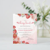Papier Invitation de Baby shower rose rouge rose Budget (Debout devant)