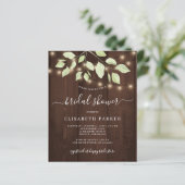 Papier Invitation de baby shower rustique à thème eucalyp (Debout devant)
