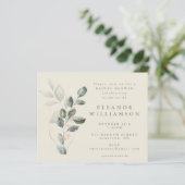 Papier Invitation de Baby Shower Rustique et Verdoyant à  (Debout devant)