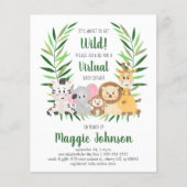 Papier Invitation de Baby shower Safari virtuel Budget (Devant)