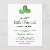 Papier Invitation de Baby shower Shamrock chanceux (Devant)