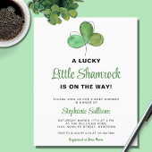 Papier Invitation de Baby shower Shamrock chanceux