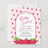 Papier Invitation de Baby shower sucré aux fraises Budget (Devant)